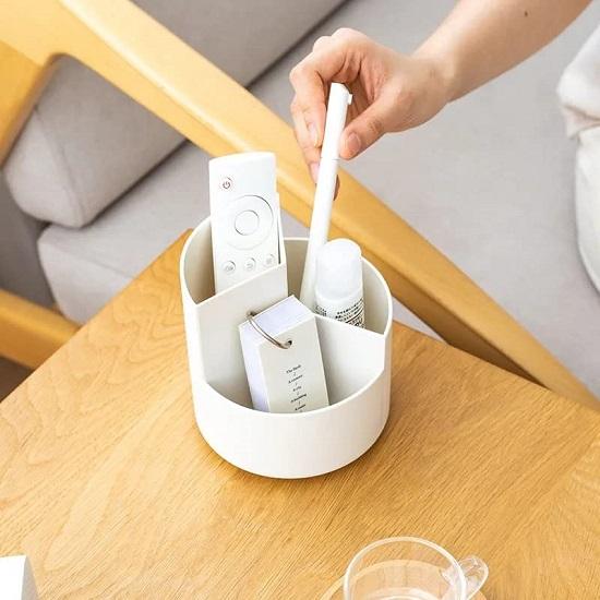 Desk Organizer I 3 Compartment Plastic Case Holder I Pen Pencil Holders I Multi-Functional Storage & Display Tray I Stand for Home,