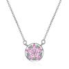 Korean Fashion Pink Quartz Silver 925 Jewelry Necklace for Women Luxury Pendant Necklaces Wedding Party Birthday Gifts