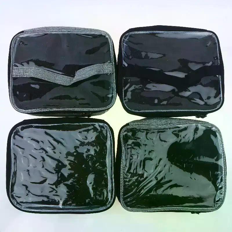 30-Slot Nail Polish Storage Bag, Black Gray Portable Hand-Held Large Cosmetic Bag, Holds Up To 30 BottlesSmall Clear Nail Polish