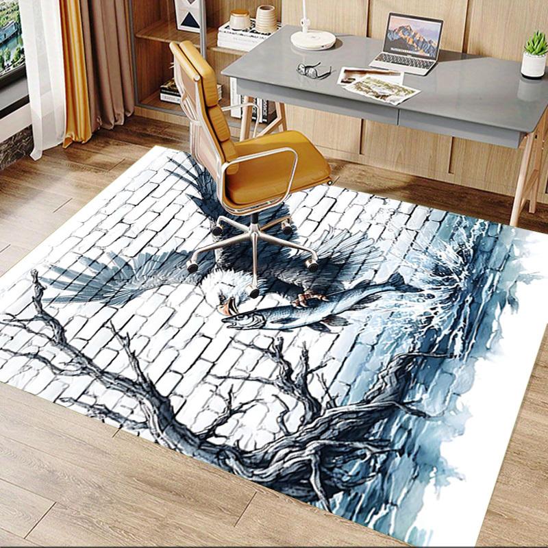1PC Eagle Fish Non-Slip Floor Carpet Compatible for Office&Living Room&Dining Room - Flat-Weave Machine- Soft & Pattern-E279