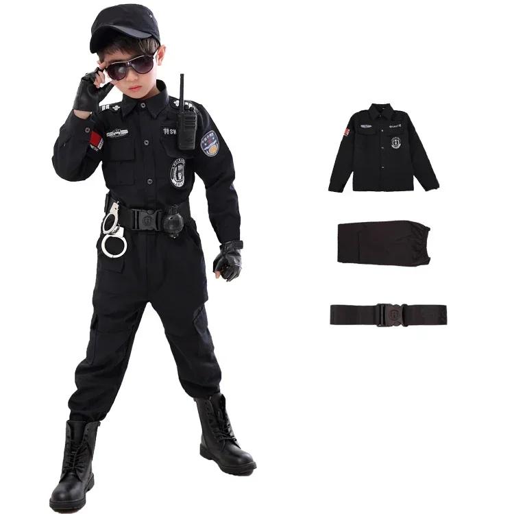 SWAT Politiepakken voor Kinderen, Carnavals Politieuniform voor Kinderen, Leger, Politieagent, Soldaat, Hallo 110 beige