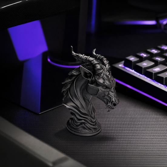 Dark Sheep-Headed Ornament, 3D Printed Gothic Devil Sculpture, with Detailed Horn Texture Desktop Statue, for Home Decoration