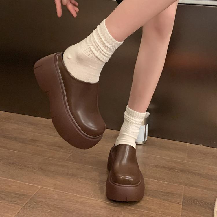 Internet Celebrities Heel-free Slippers Spring New Popular Super High Heel Bag Head Shoes Breathable and Cool