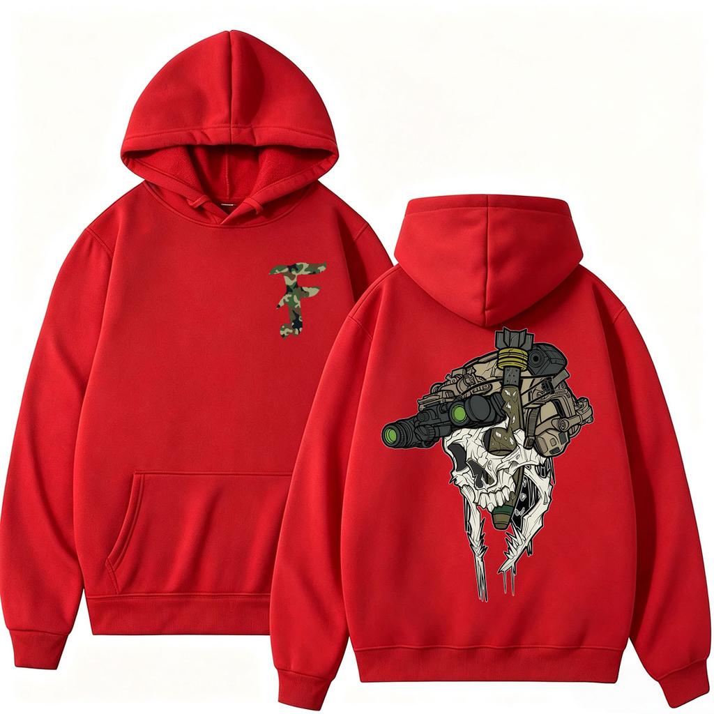 Forward Observations Group Death Skeleton Hoodies Fashion Vintage Punk Unisex Hoody Sweatshirts Fleece Oversized Tracksuit