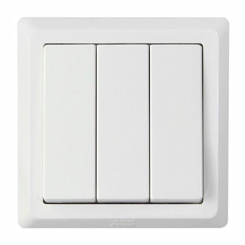 ABB Dey Series 10A White 3-Gang Double-Control Switch