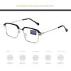 Fashion Square Reading Glasses Anti Blue Light Metal Frame Presbyopic Glasses for Men Women 0 To +4 0 Computer Eyewear