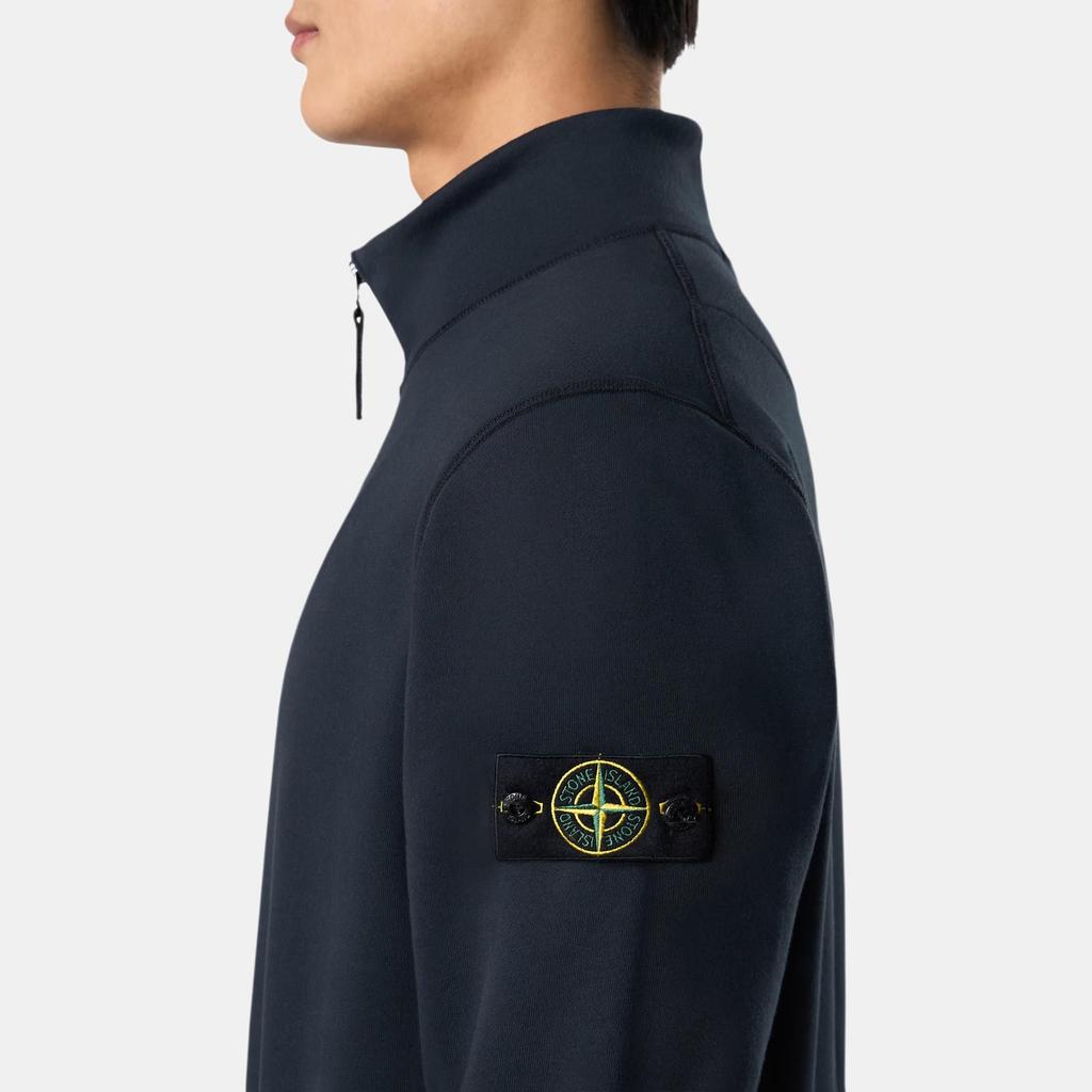 STONE ISLAND Ss25 Solid Color Stand Collar Half Zip Long Sleeve Sweatshirt Men Sweatshirt Navy-Blue K1S1561006-19S0051-V0020