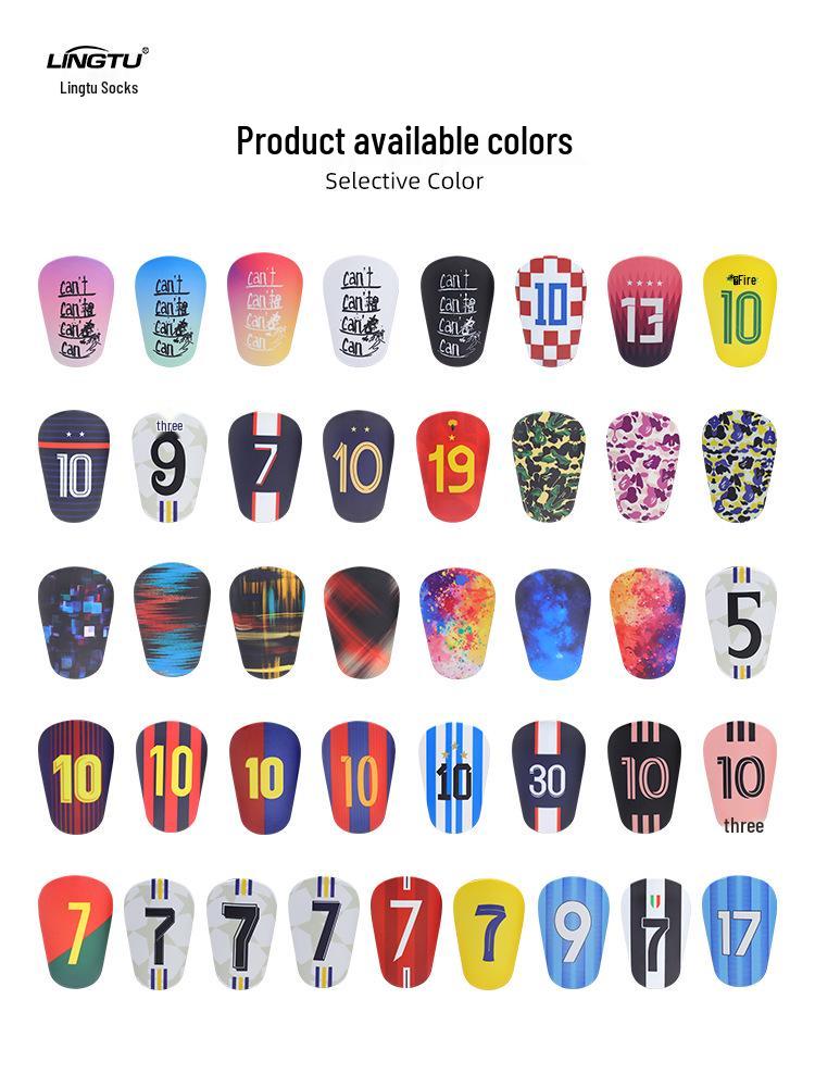 Ultra-light, High-temp Resistant Shin Guards for Adults and Kids - Football Socks with Star Number Inserts.