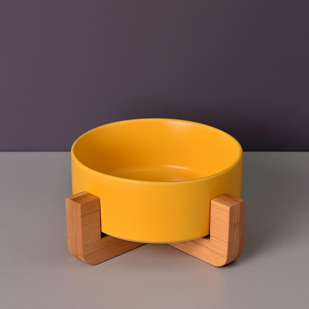 

Непроливающаяся миска для кормления питомцев, миска для воды и корма для кошек большого диаметра, миска для собак на высокой ножке, кормление питомцев жёлтый