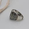 Yin Taifei Thai Silver Beast Face Ring - Taotie Pattern Men's Retro 12x16 Versatile Ring Setting.
