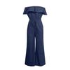 One Shoulder Sleeveless Jumpsuit For Women Fashion Denim Legs Pants Romper Elegant High Waist Jumpsuit