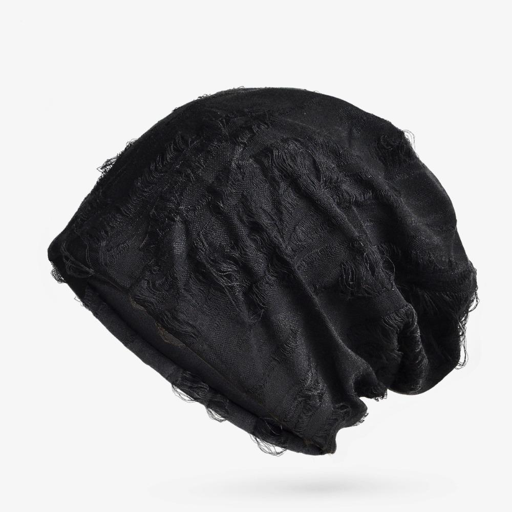Holes Hair Caps Thin Knitted Hat Fashion Butterfly Print Beanies  Streetwear