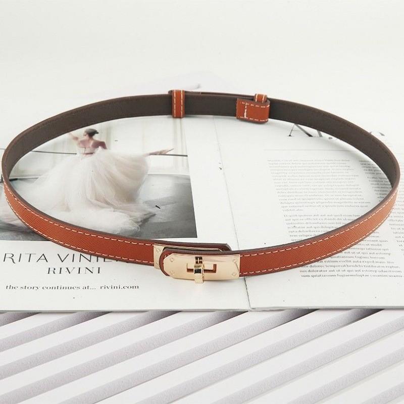 Narrow Pu Fashionable Waist Belt With Elegant Clasp For Outfits In Trendy Colors