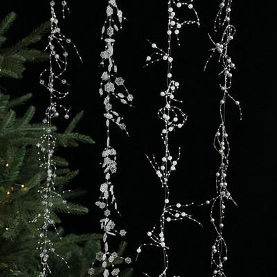 New Christmas Tree Crystal Beads Curtain 200cm Sparkling Branch String Crystal Acrylic DIY Crafts Xmas Tree Garland Home Decor