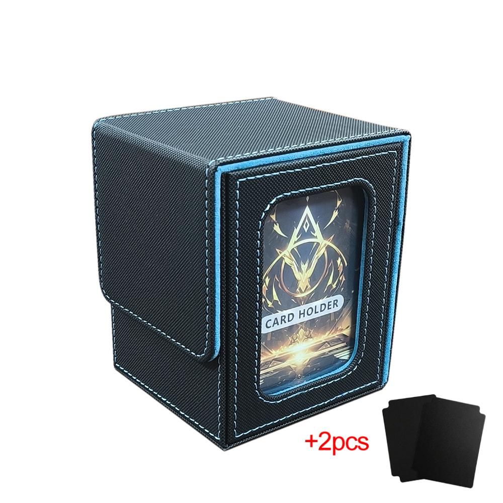 Deck Case Holds 100+ MTG Card Deck Box for Commander Display PU Leather Trading Card Storage Box for TCG PTCG Game Sports Cards