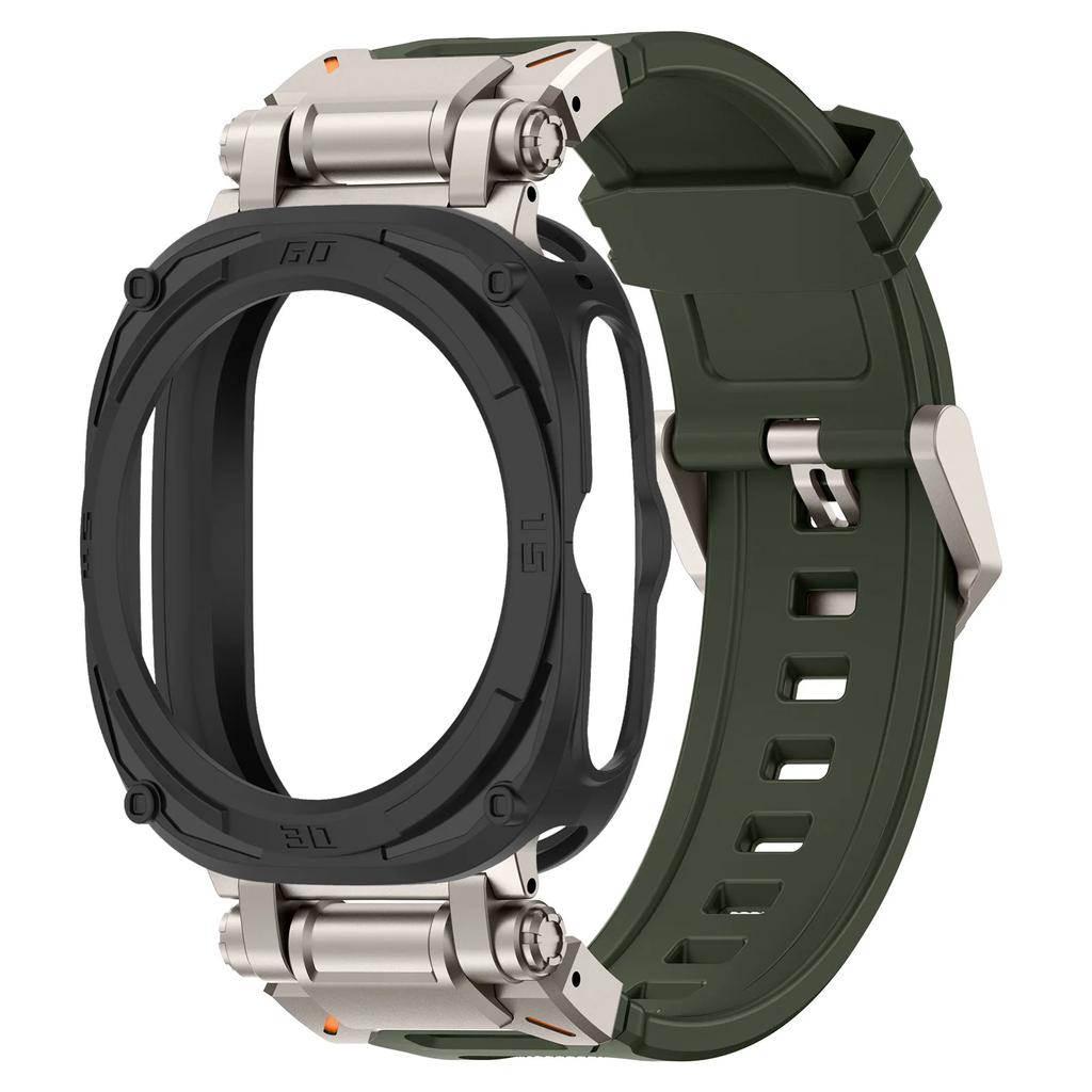 Case+Strap For Samsung Galaxy Watch 7 Ultra Soft TPU Silicone Band Metal Case for Samsung Galaxy Watch 7 Ultra No Gaps Bracelet