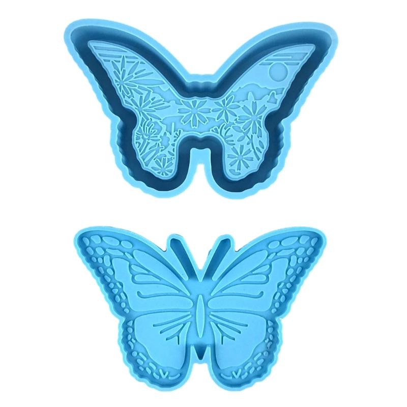 

Форма для подставки для украшений в виде бабочки Гибкая силиконовая форма для создания декоративного контейнера для хранения Форма для изготовления коробки из эпоксидной смолы синий