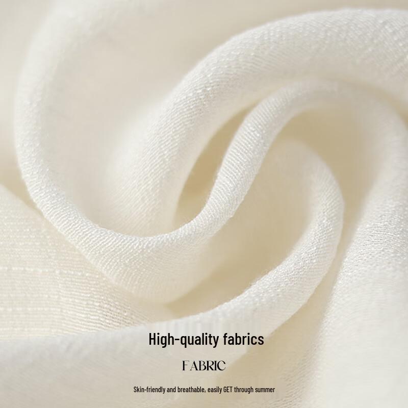 VICTORIA&VERA Women's Cotton Linen Blend Pleated Midi Skirt