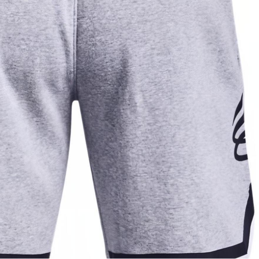 Under Armour Curry Fleece Logo Print Elastic Waist Low Rise Straight Leg Basketball Pants Men pants Gray 1374302-011