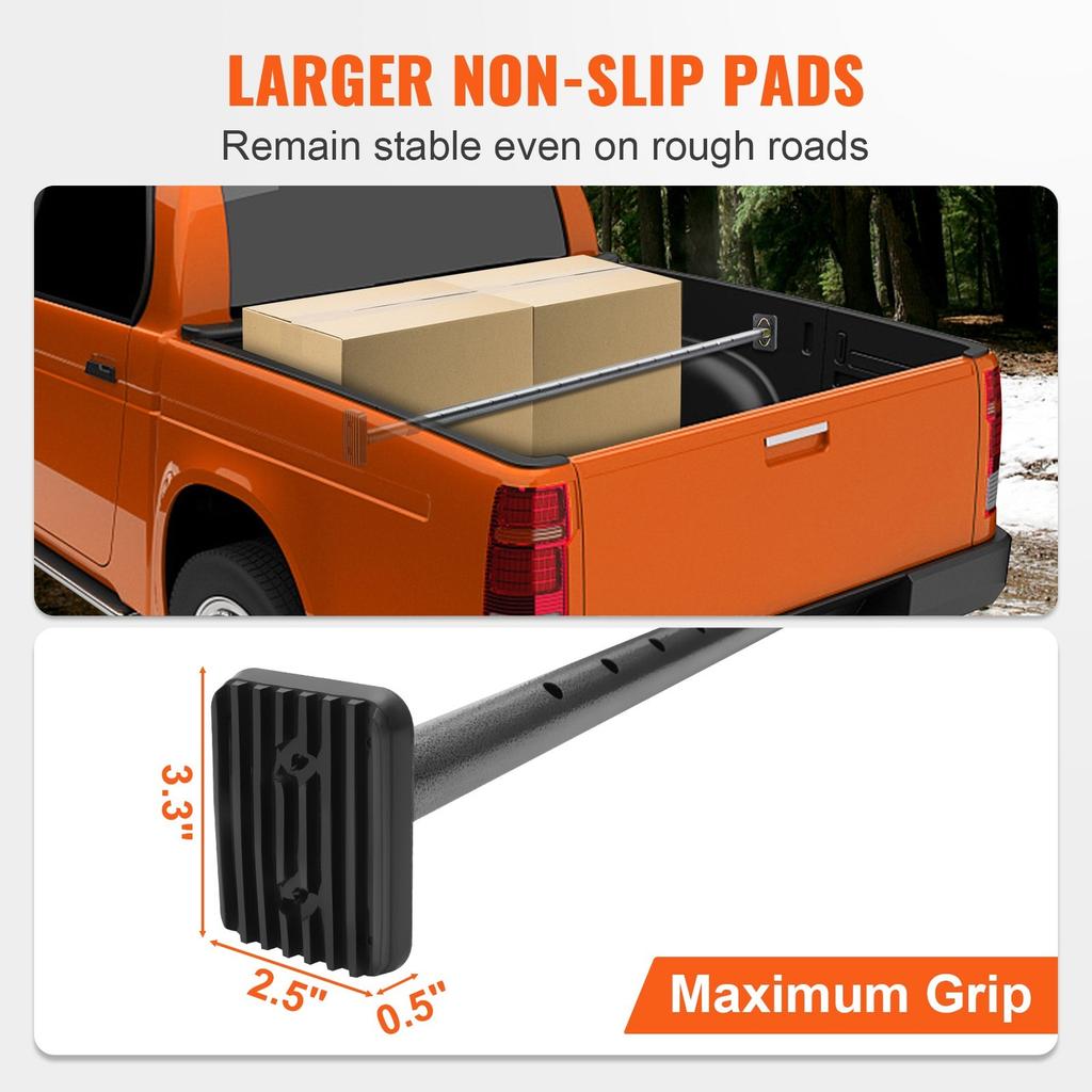 Adjustable Cargo Bar Pickup Truck Bed Holder Ratcheting Stabilizer 40"-73"