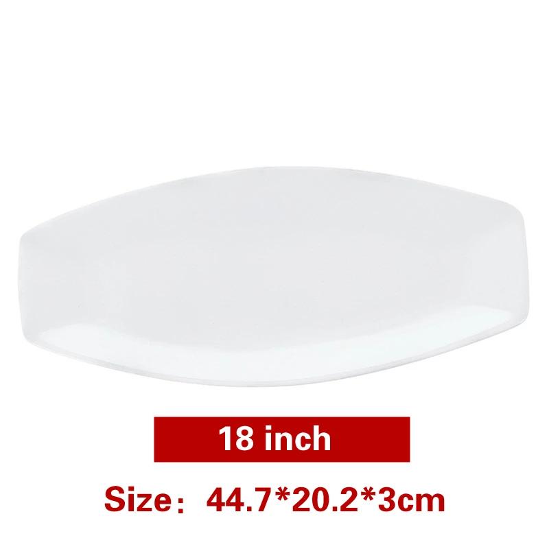 Large Steamed Fish Plate Tableware Boat Shaped Plate Set Platos White Ceramic Rectangular Fish Sushi Plate Sashimi Disc Plates