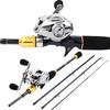 Lure Fishing Rod Combo Baitcasting Reel Freshwater Carbon Magnetic Brake 11+1BB Smooth Blue Tackle