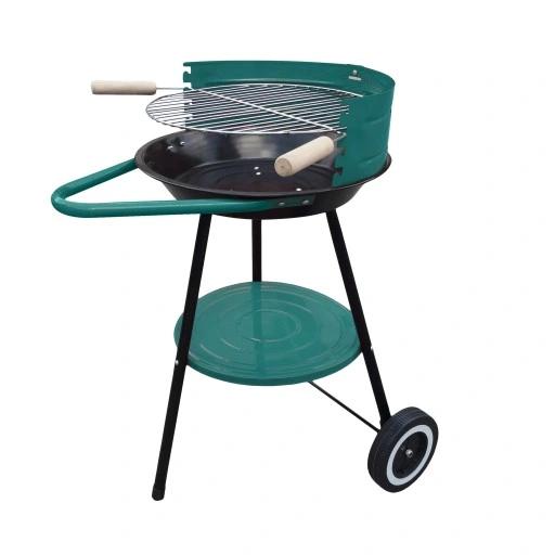 Ogrodowy Grill Węglowy Ruszt Okrągły Kółka Grill Z Półką