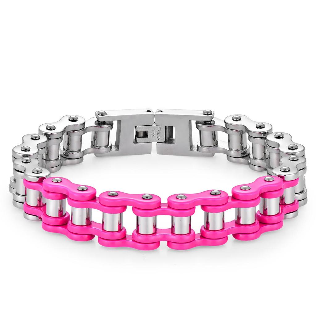 European-American Style Bicycle Chain Bracelet: Creative Rock Hip Hop Jewelry for Men & Women In Stainless Steel