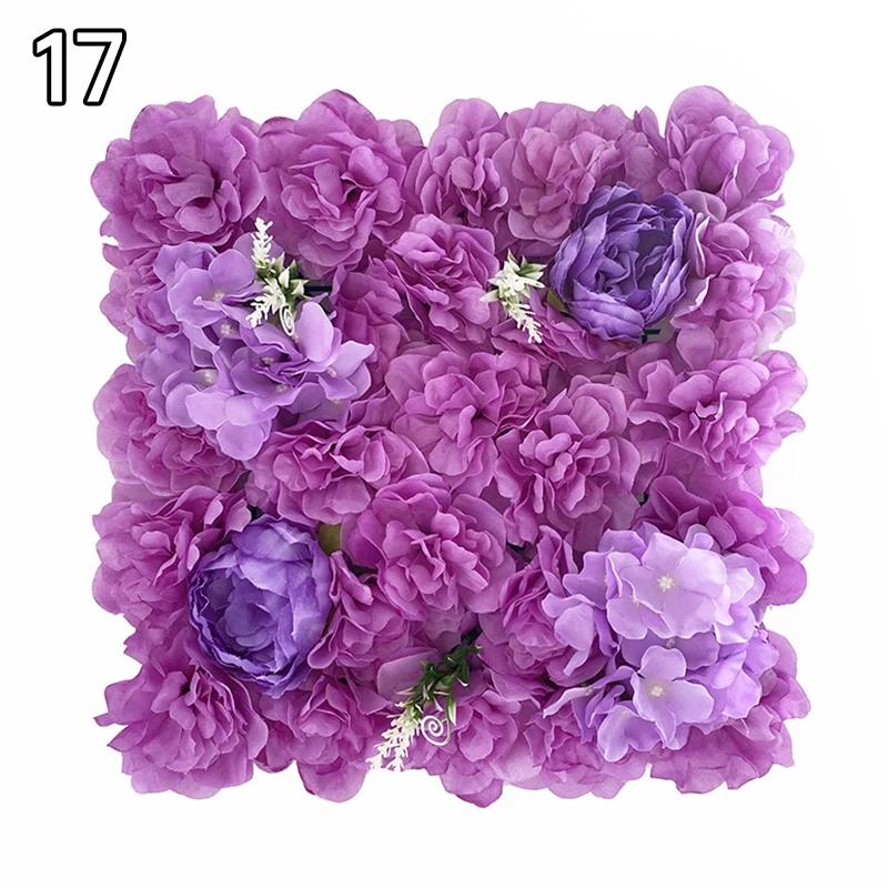 35x35cm Color Artificial Rose Flower Wall Panels Faux Rose Flower Row Stage Backdrop Layout Wedding Proposal Party Home Decor