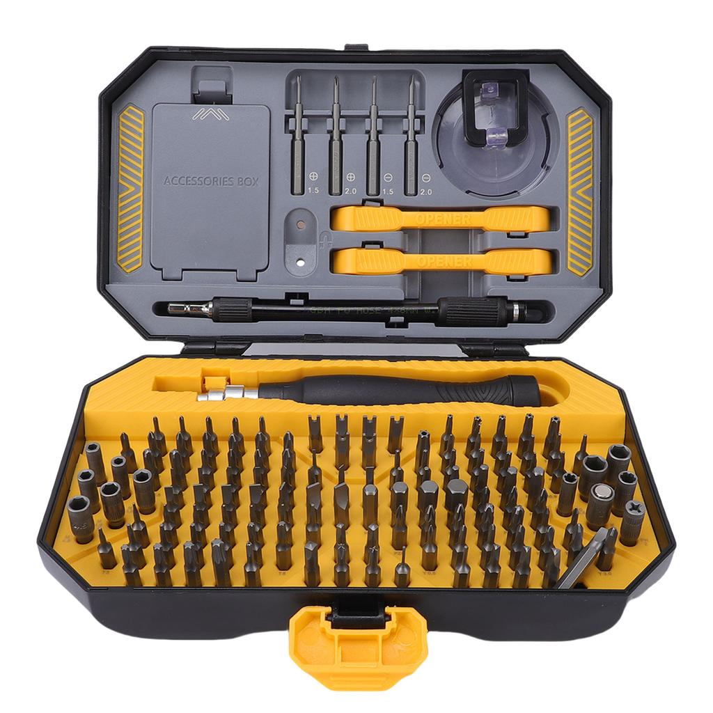 Accurate Mini Screw Driver Kit 144 in 1 Compact Set TR Star Pentalobe Hex with Opening Pry Tool for Laptop Computer