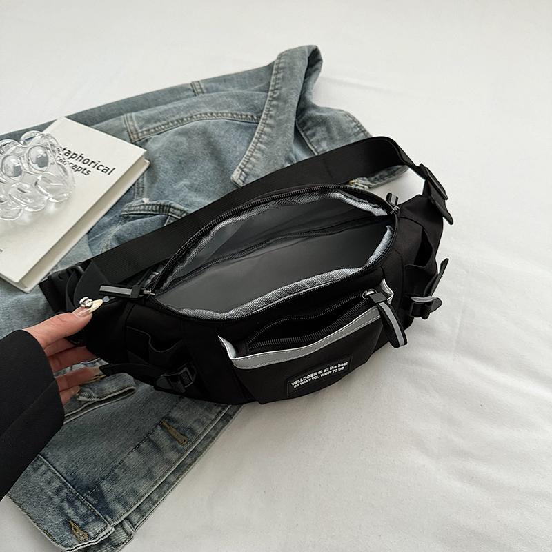 Geantă japoneză Harajuku reflectorizată pentru piept, pentru femei și bărbați, genți pentru talie, pentru studenți, pentru colaj, poșete și genți de mână