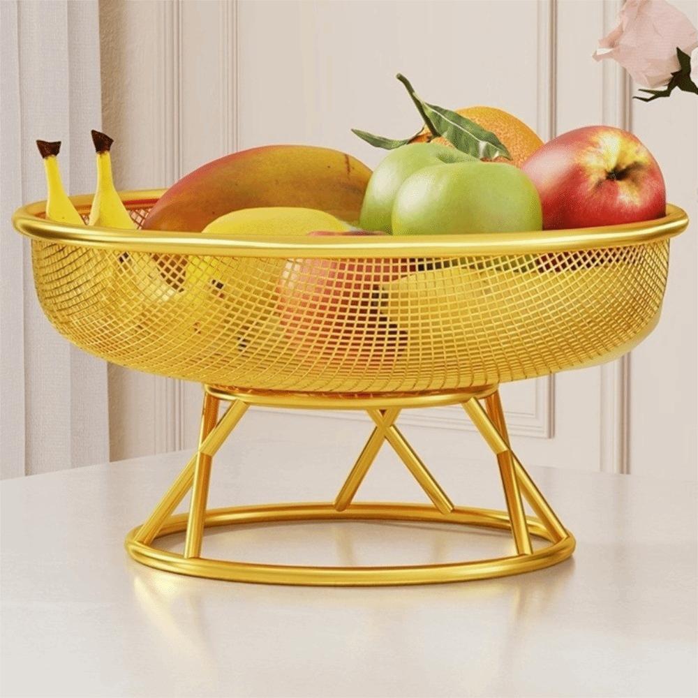 Metal Tiered Fruit Basket Hollow-Out Snack Display Rack Fruit Basket  Home Office Use