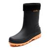 New Medium Tube Rain Shoes Men's Fashion Non-slip Water Boots Warm Rain Boots Fashion Rubber Shoes