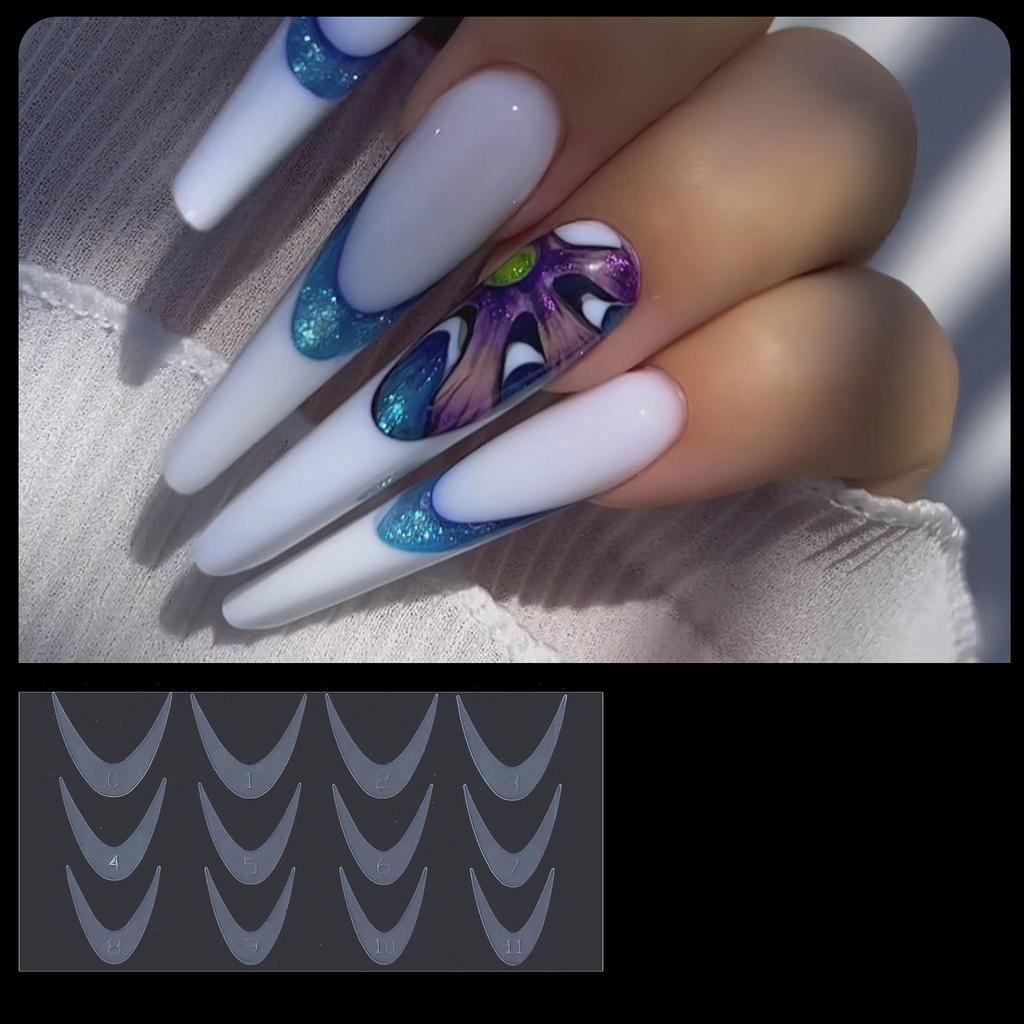 Nail Form Mould French Line Stickers for Nail Extensions Reusable Manicure Tools French Nail Tips Drawing Guide Stickers