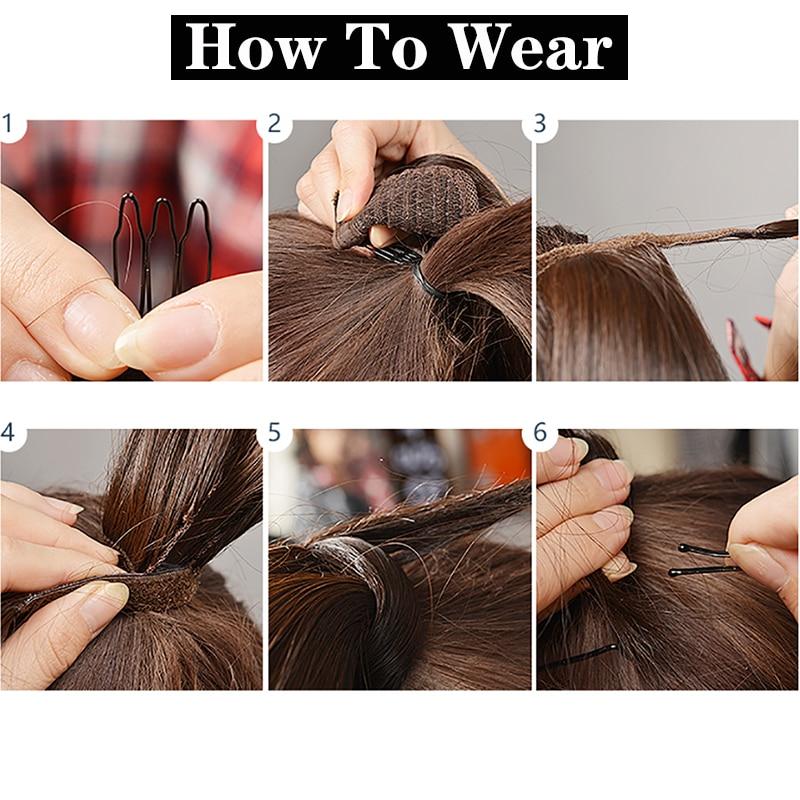 LUPU Synthetic Long Corn Perm Ponytail Hair Extension Clip In Hairpiece For Women Wrap Around Magic Paste Ponytail Extensions