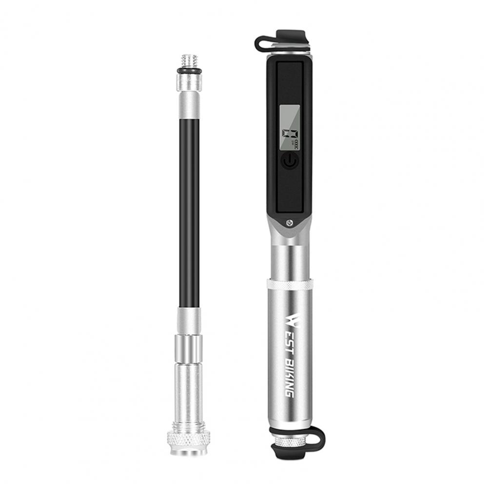 Handheld Tire Pump Aluminum Alloy Telescopic Bike Pump With Built-in Inflation Hose for MTB