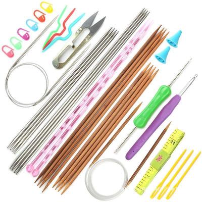 Beginner Crochet Kit with Soft-Grip Hooks and Needles for Weaving and Knitting