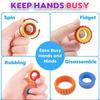 Kids Spinning Sensory Ring Set, Gyro Fidget Spinner Toy, Rotating Sensory Finger Stress Relief Toy for Children