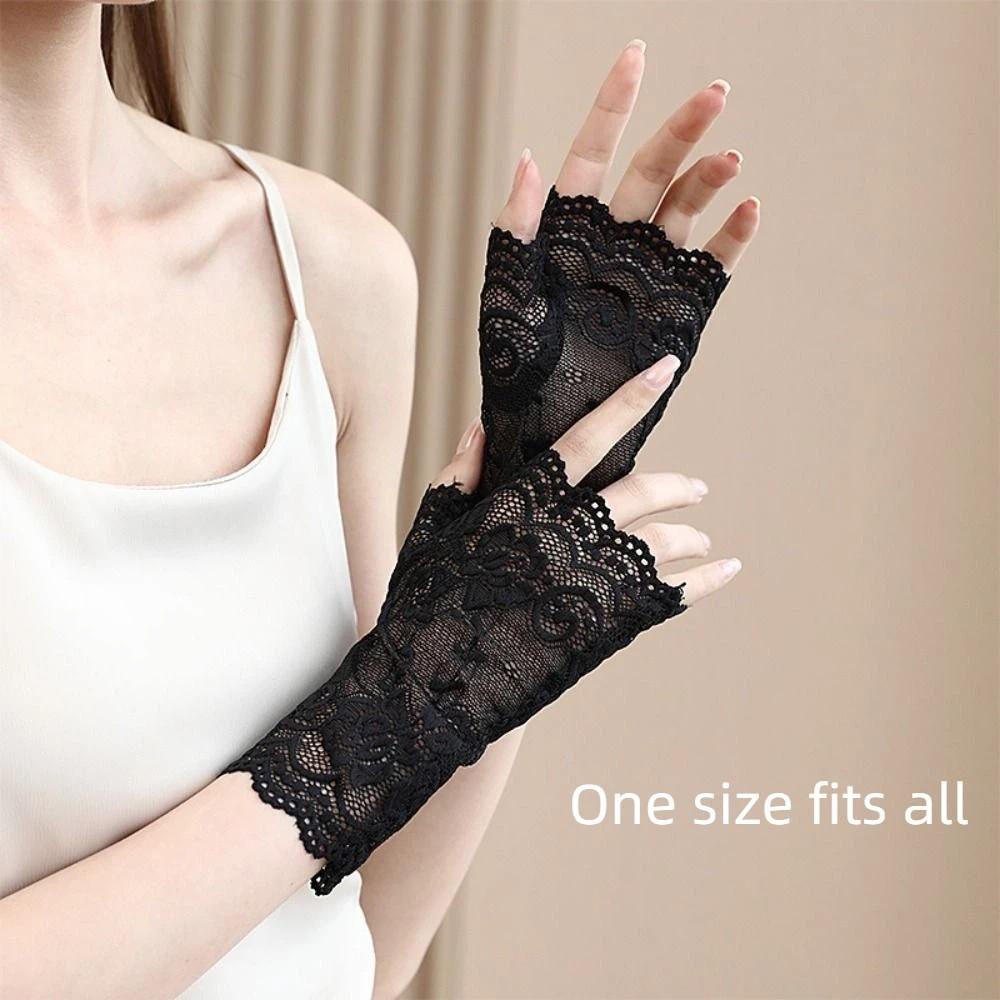 Summer Thin Style Half-finger Gloves UV Protection Sun Protection Gloves Driving Riding