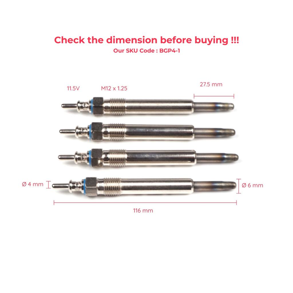 EGP4-1 4 Pcs Heater Glow Plugs GX116 0 100 226 210 11592001 GN948 0100226235 for Mercedes Benz