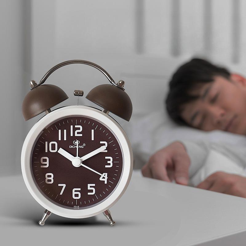 Nordic Style Clock Simple Ringing Alarm Clock Children Study Bedside Clock Night Light