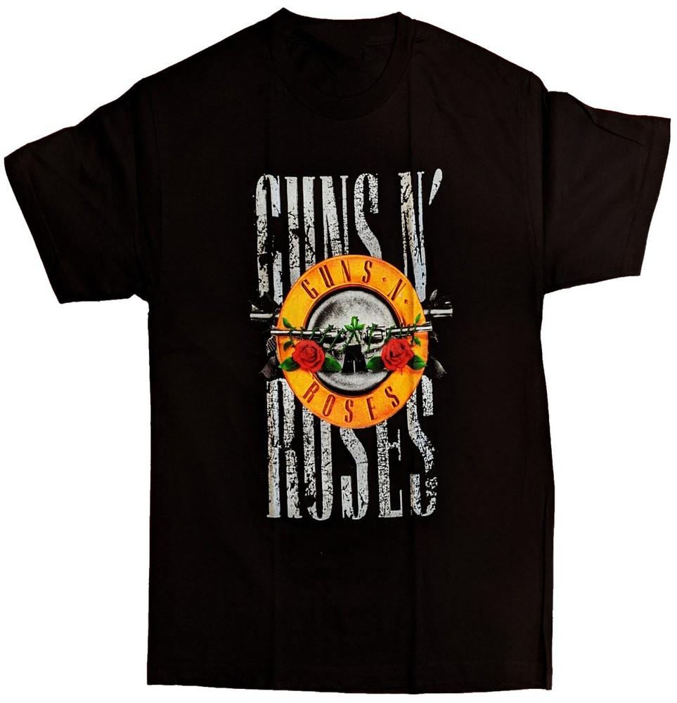 Guns N Roses Band Tee Bullet Logo New Black Unisex T-Shirt XXL