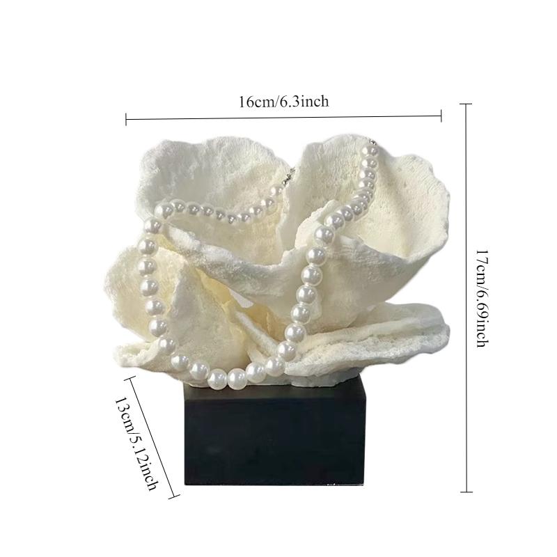 Creativity Resin Artificial Coral Artificial Coral Handicraft Furnishings White Marble Base Home Decoration Ocean Corals Model
