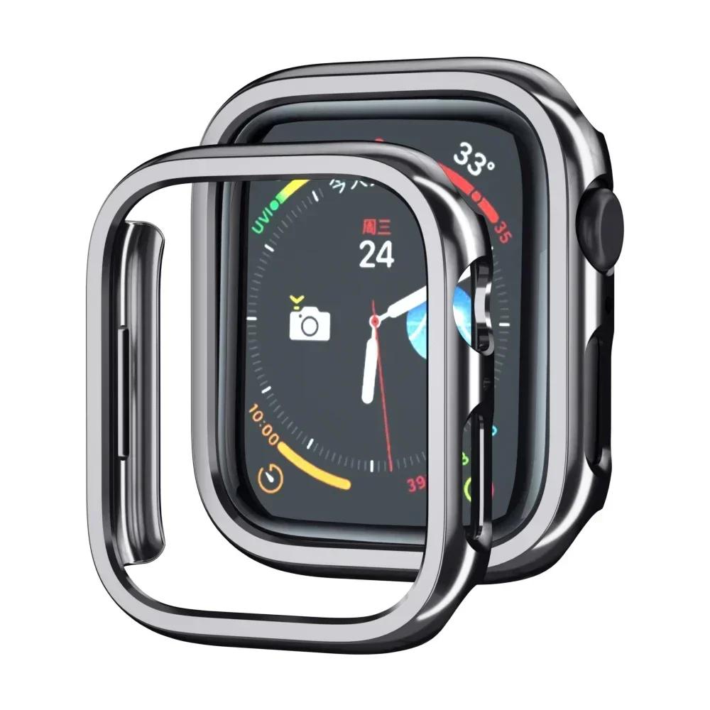 PC Case for Apple Watch 45mm 41mm 38mm 42mm 40mm 44mm Plated Skeleton Cover Hard case Frame for iWatch 10 9 SE 8 7 6 5 4 3 2 1