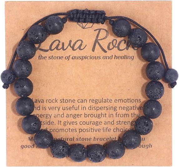 Hot Selling Natural Stone with Cardboard Beaded Elastic String Bracelet Crystal Agate Tiger Eye Stone Wholesale Bracelet Jewelry