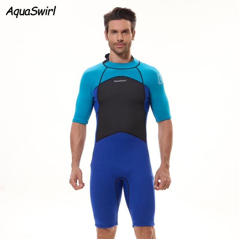 Mens Short Sleeve Wetsuit Snorkeling Surfing Swimming Quick Dry Neoprene Rash Guard Fall Winter