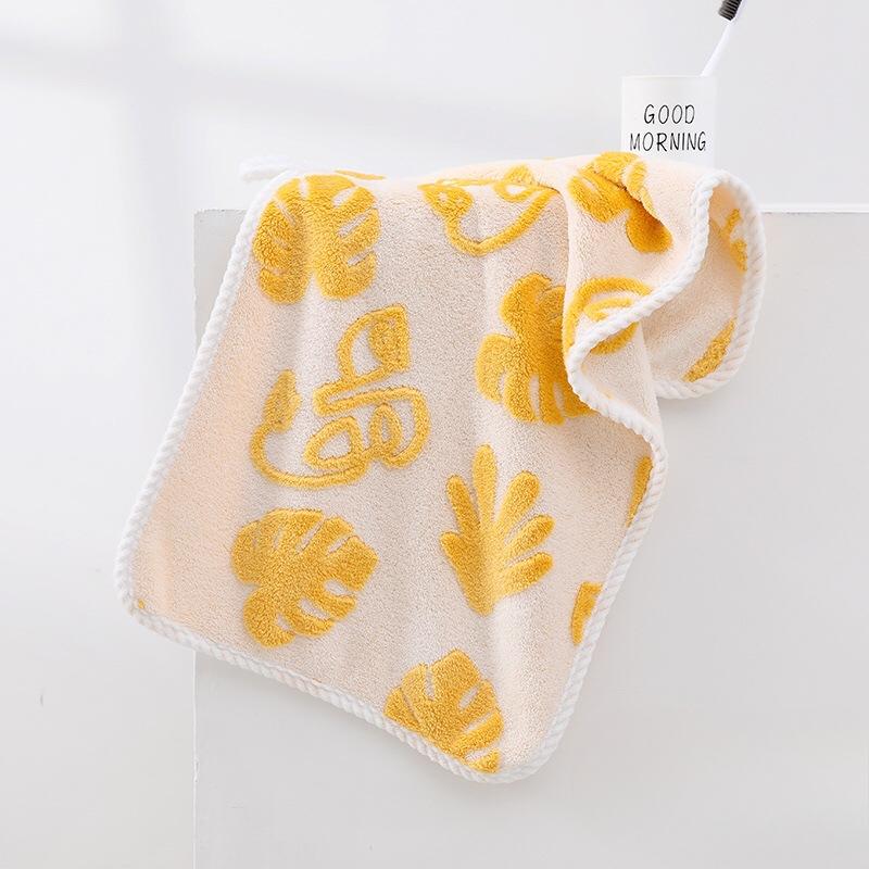 New Coral Velvet Jacquard Series Edge-pack Towel Soft Moisture-wicking Home Towel Facial Towel Hand Towel Durable 35*75cm
