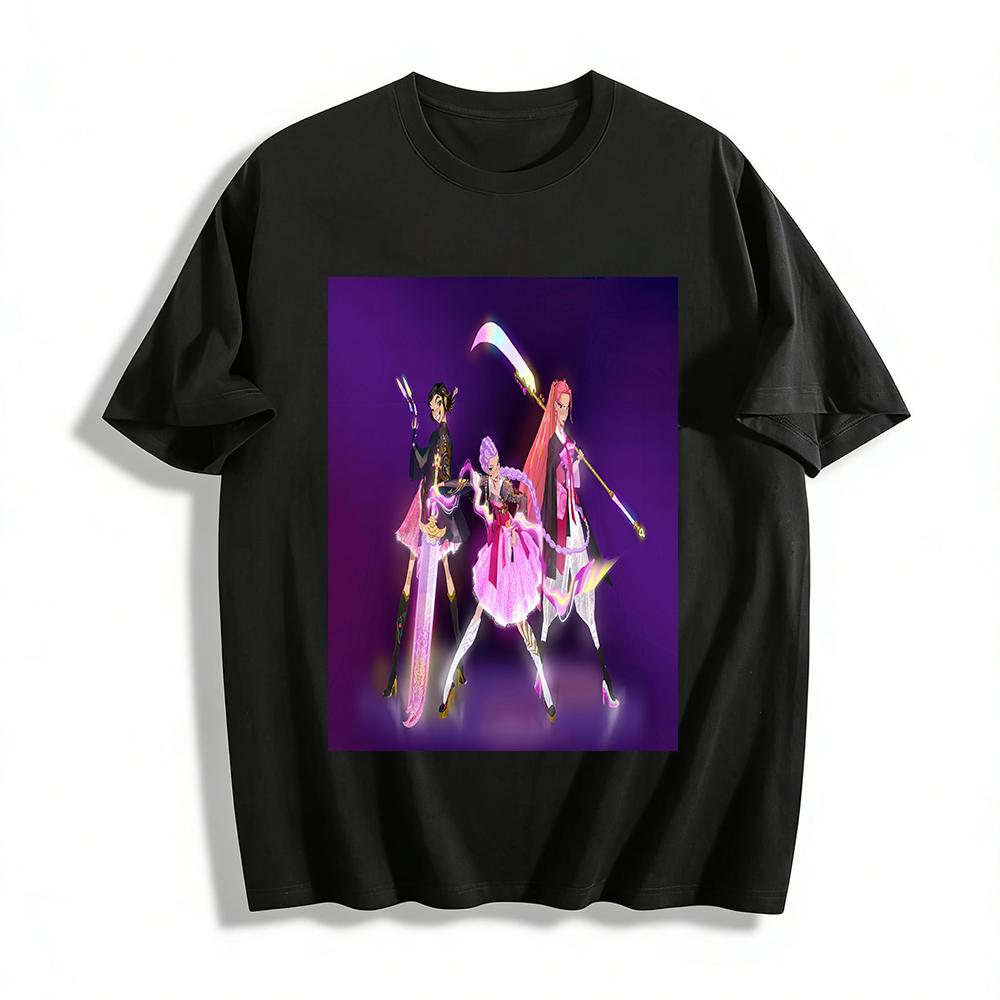 

Winx Club Trix Villain Trio Print Casual Top Dark Style Anime Peripheral Loose T-Shirt Pure cotton T-shirt XXS