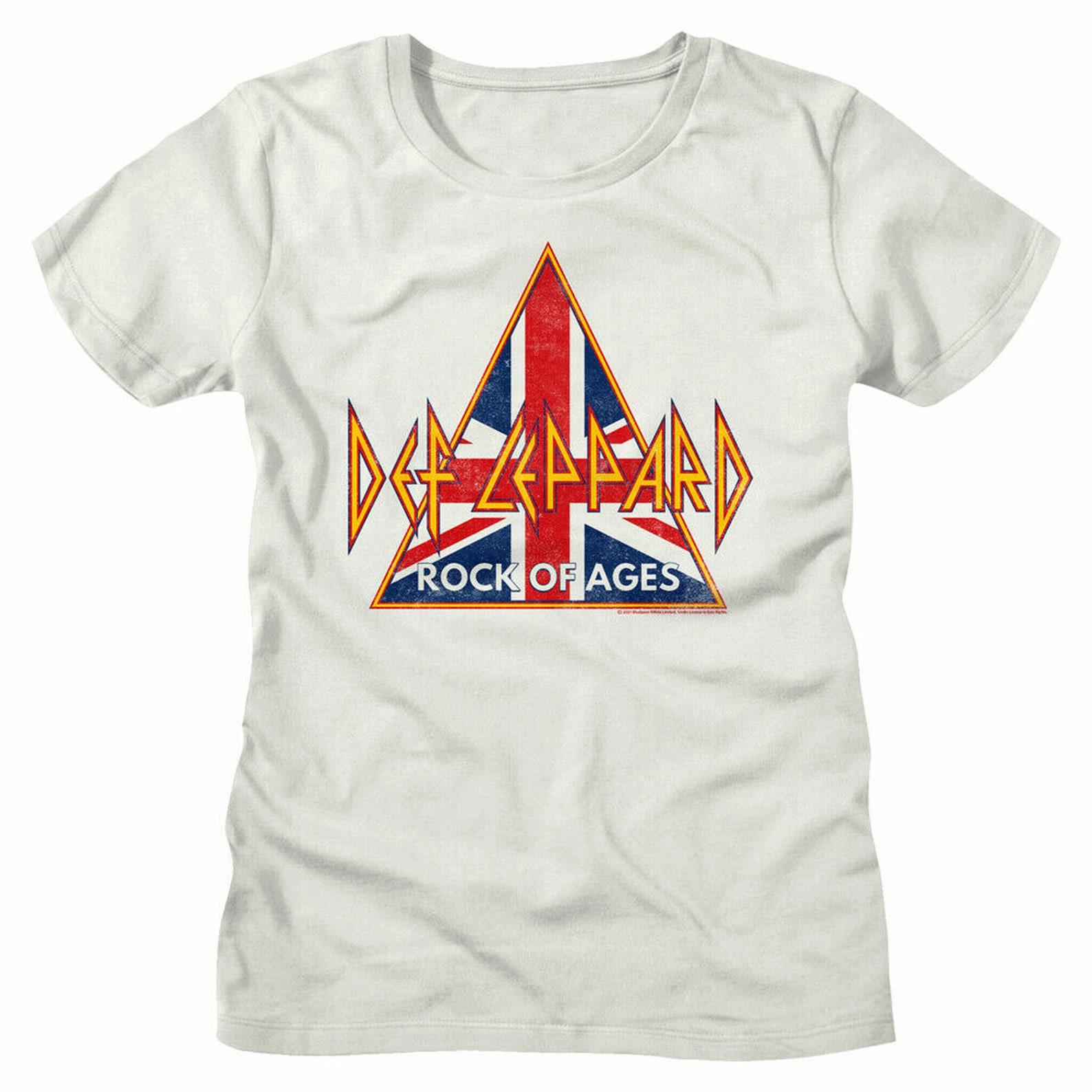 Def Leppard British Rock of Ages Vintage White Women s T-Shirt 2XL