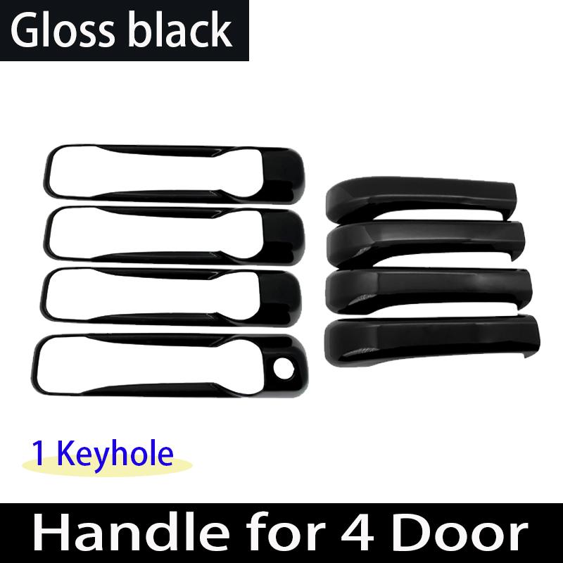 Chrome Gloss Black Door Handle For Dodge Ram Pickup 1500 2500 3500 4000 2009~2018 Carbon Fiber Exterior Car Accessories Stickers